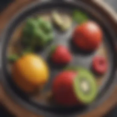 A close-up of classic fruit symbols on a traditional slot machine reel.