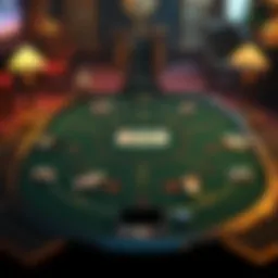 An intricate layout of an Omaha Hold 'Em table