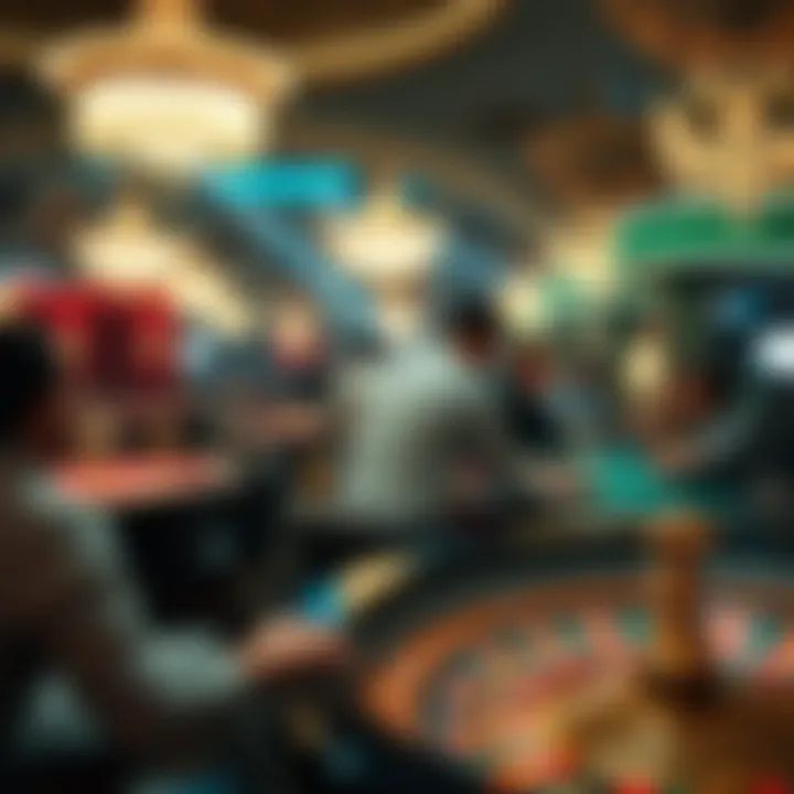 Casino atmosphere with players at roulette