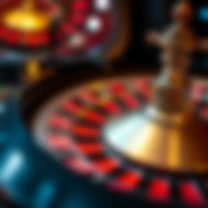 Close-up of roulette wheel and ball