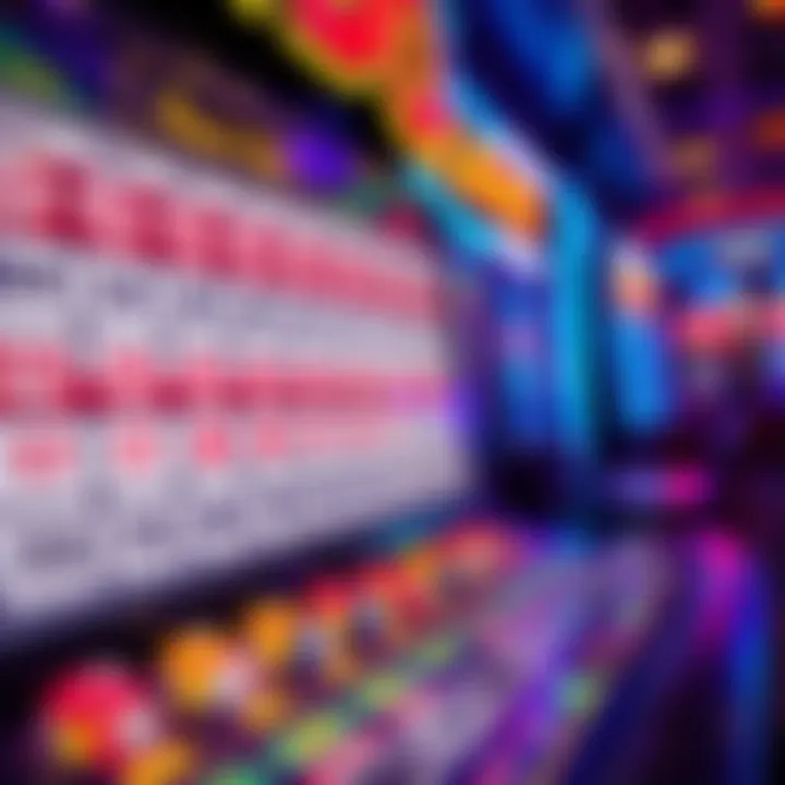 A vibrant Keno game board showcasing numbers and betting options