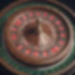 A detailed view of a roulette wheel showcasing the numbers and betting layout