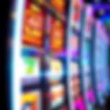 Modern Slot Machine Design A close-up view of a modern slot machine with vibrant graphics.