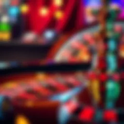 Roulette wheel in action with vibrant colors