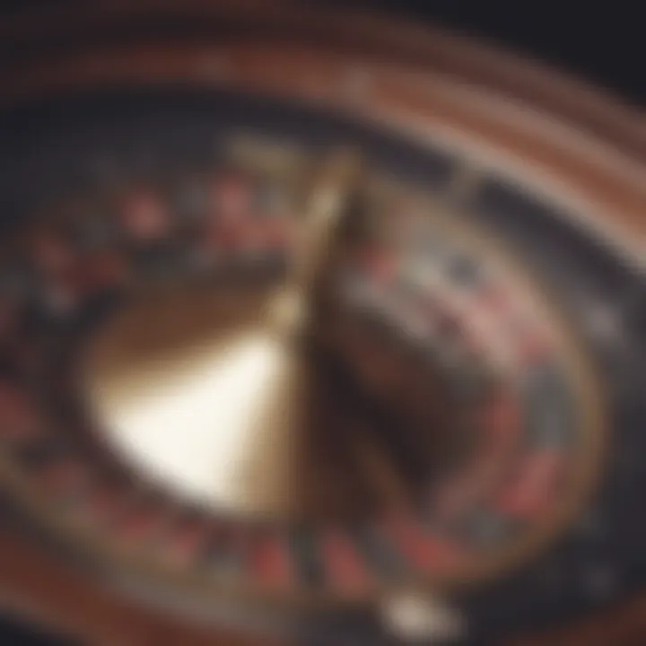 Close-up of a roulette wheel in motion