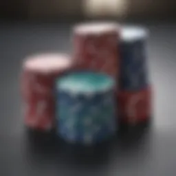 A close-up shot of poker chips in various colors with a blurred background.