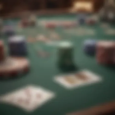 Balanced Poker Table Setting A serene poker table setting with chips and cards, suggesting a balanced approach to gaming.