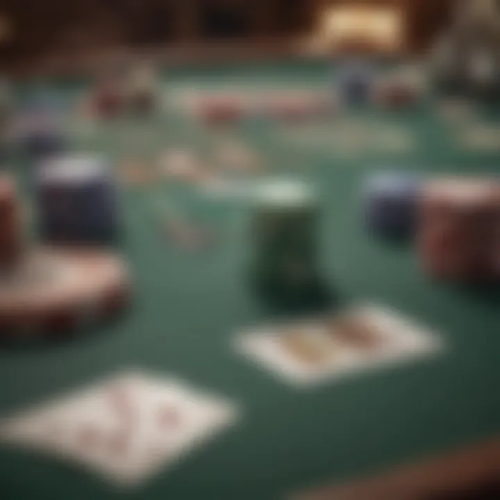 Balanced Poker Table Setting A serene poker table setting with chips and cards, suggesting a balanced approach to gaming.