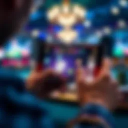 User engaging with a poker app on an Apple device