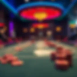 Luxurious live casino table featuring chips and cards