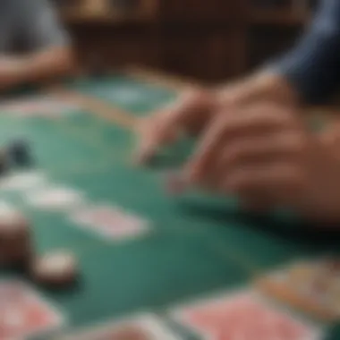 A dramatic scene of a betting table with players intensely focused on their cards.