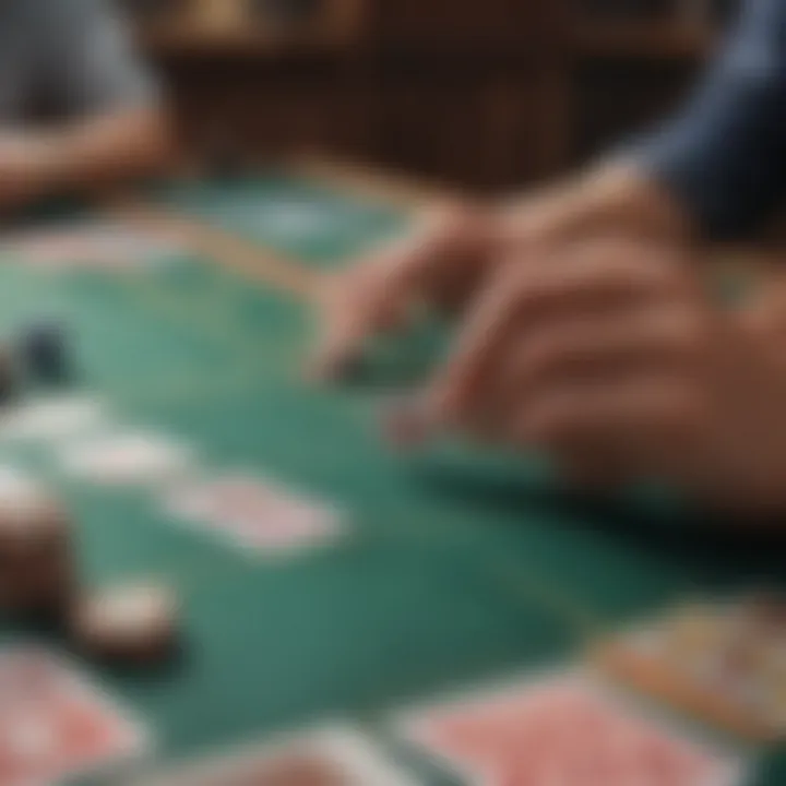 A dramatic scene of a betting table with players intensely focused on their cards.