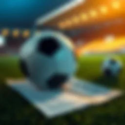 A soccer ball placed on a betting slip with odds and markets