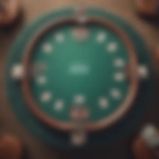A detailed layout of a Tri Card Poker table featuring betting areas and card placements