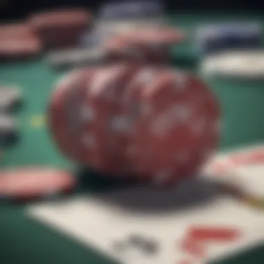 A close-up of poker chips and cards symbolizing the game's complexity.