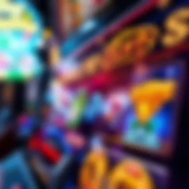 Close-up of free slot game interface with exciting graphics